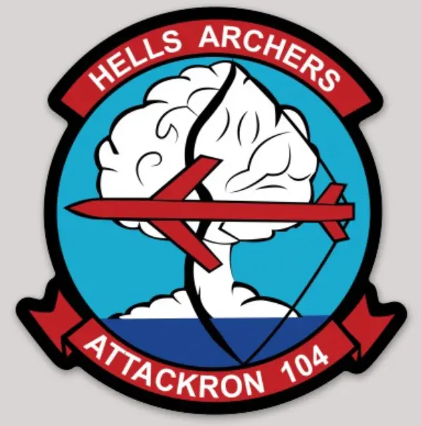 Officially Licensed Us Navy Official Va-104 Hells Archers Sticker 1
