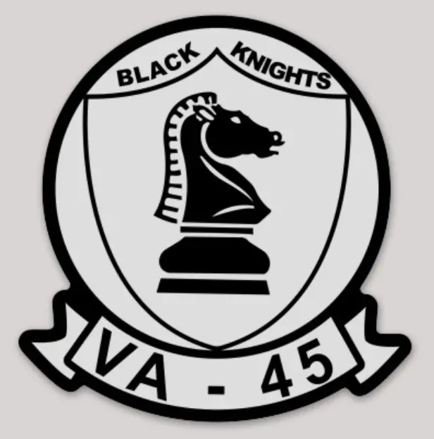 Officially Licensed Us Navy Va-45 Black Knights Sticker 1