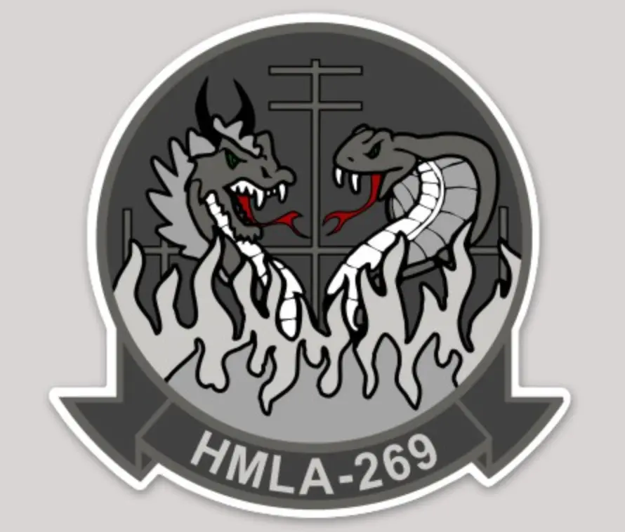 Officially Licensed Usmc Hmla-269 Gunrunners Gray Squadron Sticker 1