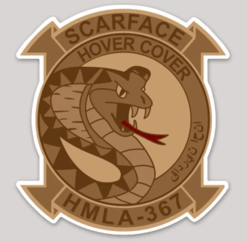 Officially Licensed Usmc Hmla-367 Scarface Hover Cover Squadron Sticker 1