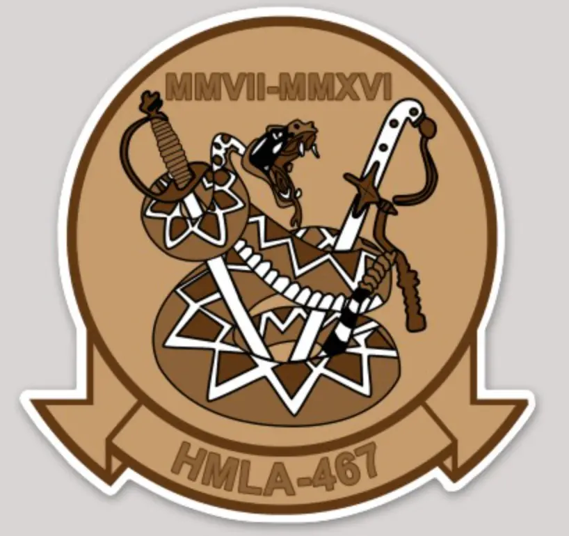 Officially Licensed Usmc Hmla-467 Sabers Desert Squadron Sticker 1