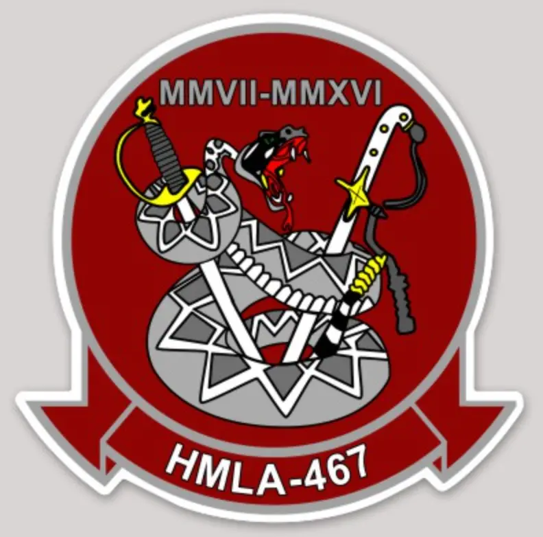 Officially Licensed Usmc Hmla-467 Sabers Squadron Sticker 1