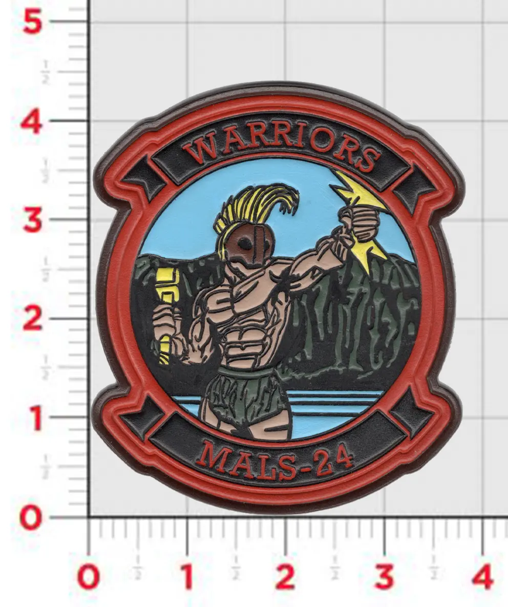 Officially Licensed Usmc Mals-24 Warriors Leather Patch 2