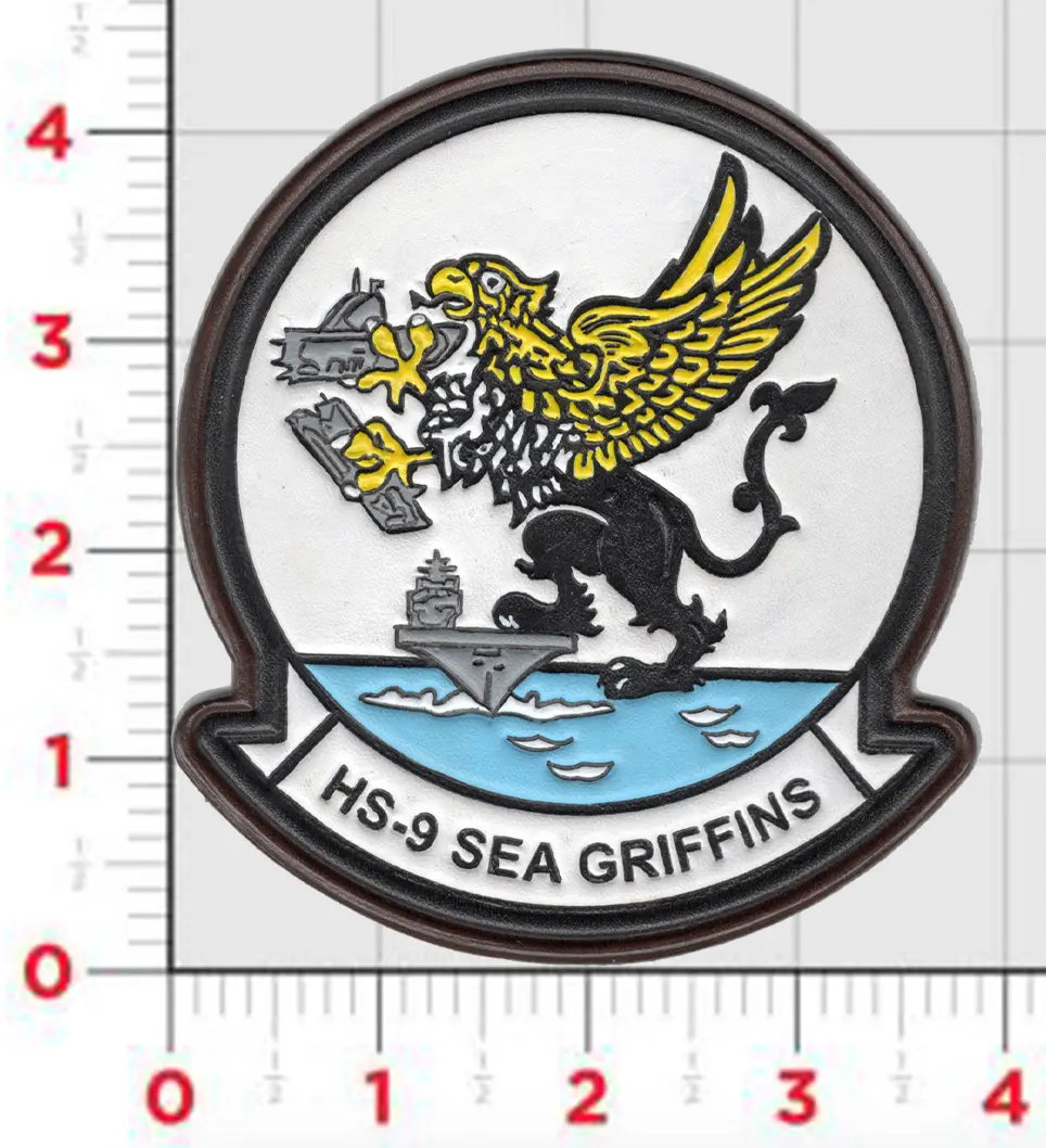 Officially Licensed Us Navy Hs-9 Sea Griffins Leather Patches 2