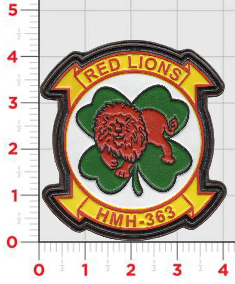 Officially Licensed Hmh-363 Red Lions Leather Patches 2