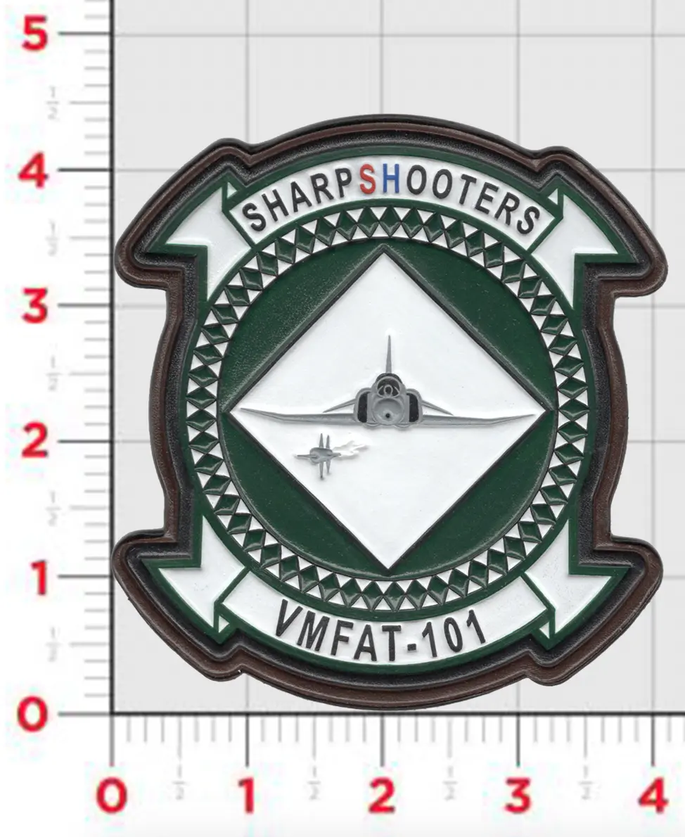 Officially Licensed Usmc Vmfat-101 Sharpshooters F-4 Phantom Leather Patches 2