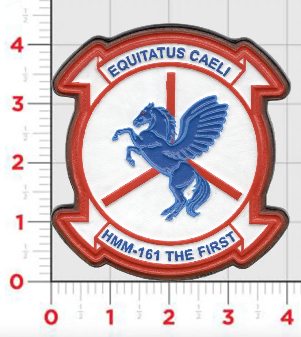 Officially Licensed Hmm-161 Greyhawks Hand Painted Leather Patch 1