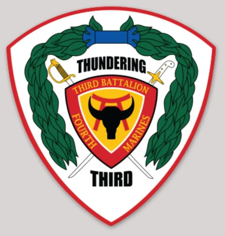 Officially Licensed Usmc 3Rd Battalion 4Th Marines Thundering Third Sticker 1