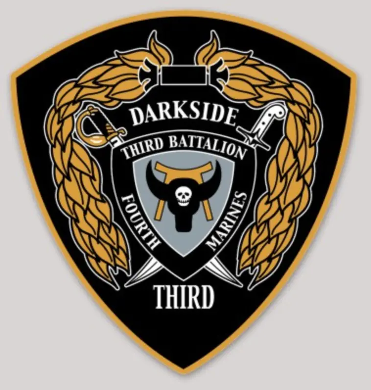 Officially Licensed Usmc 3Rd Battalion 4Th Marines Sticker (Darkside Third) 1