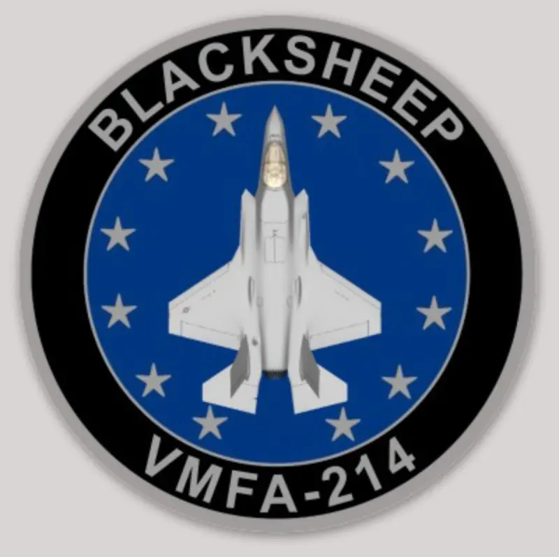 Officially Licensed Usmc Vmfa-214 Blacksheep F-35 Sticker 1