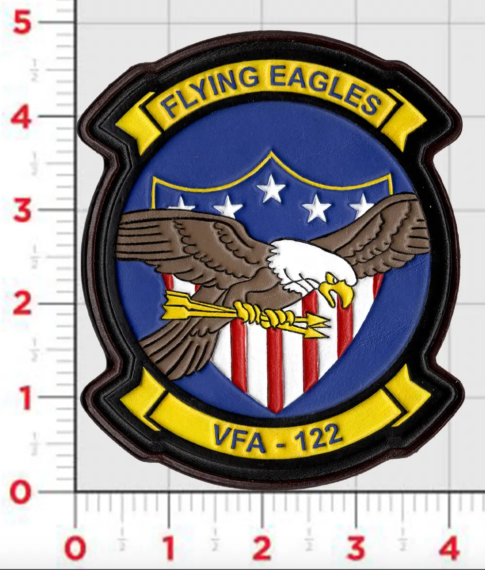 Officially Licensed Us Navy Vfa-122 Flying Eagles Squadron Leather Patch 1