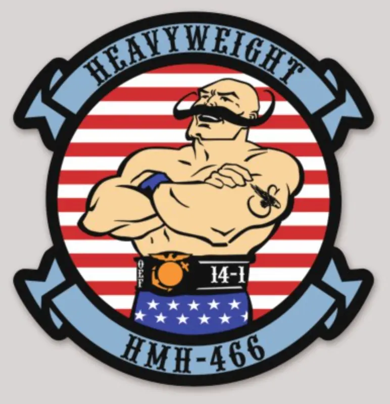 Official Hmh-466 Wolfpack Heavyweight 14-1 Sticker 1