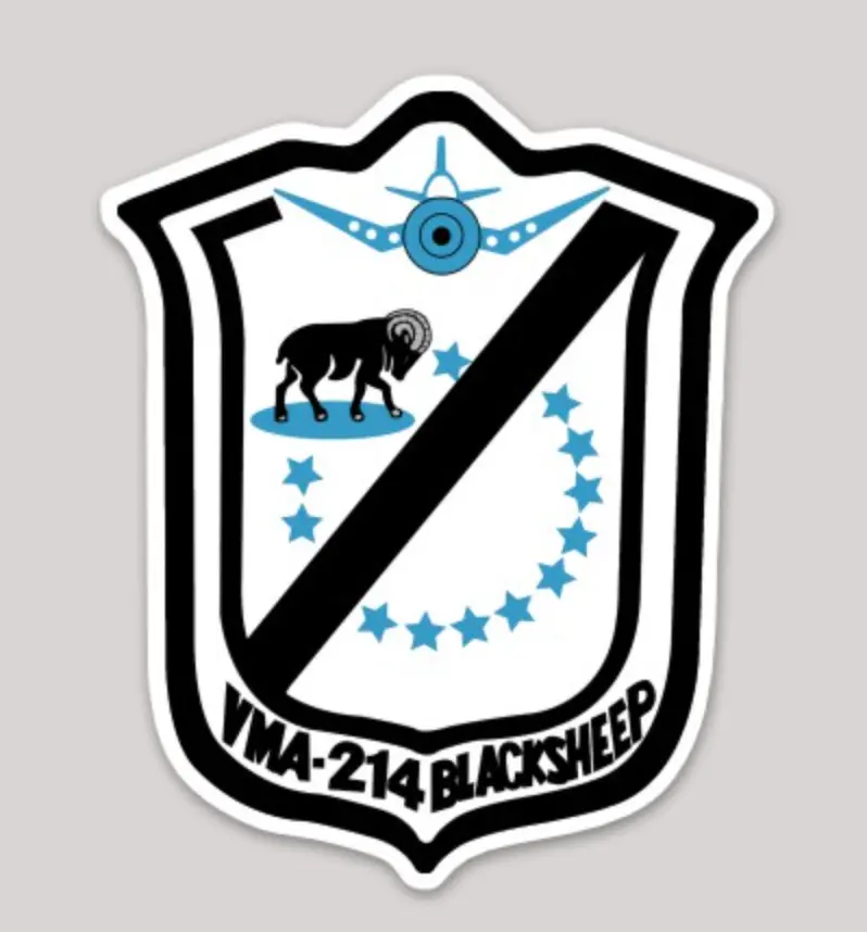 Officially Licensed Vma-214 Blacksheep Squadron Sticker 1