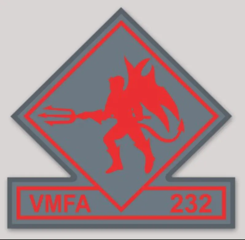 Officially Licensed Usmc Vmfa-232 Red Devils Sticker 2
