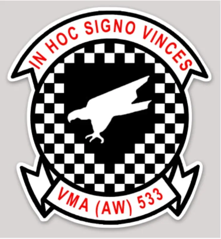 Officially Licensed Usmc Vma(Aw) 533 Hawks Sticker 1