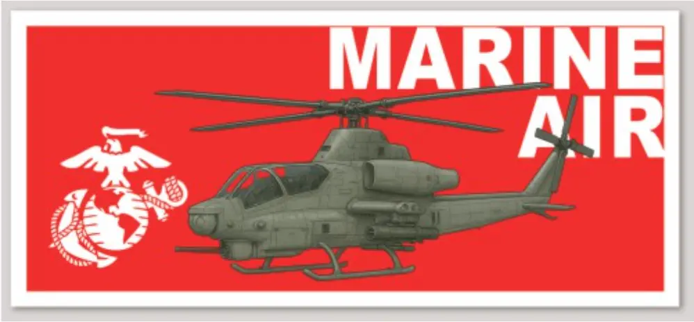 Officially Licensed Usmc Marine Air Ah-1Z Sticker 1