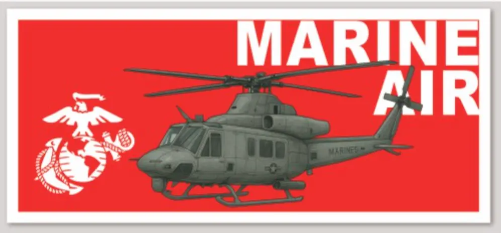 Officially Licensed Usmc Marine Air Uh-1Y Venom Sticker 1