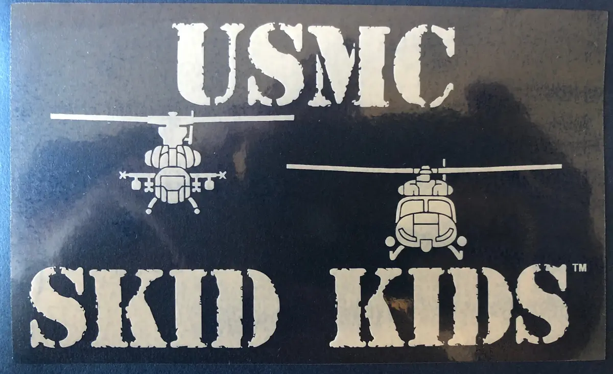 Usmc Skid Kids White & Clear Window Sticker 1