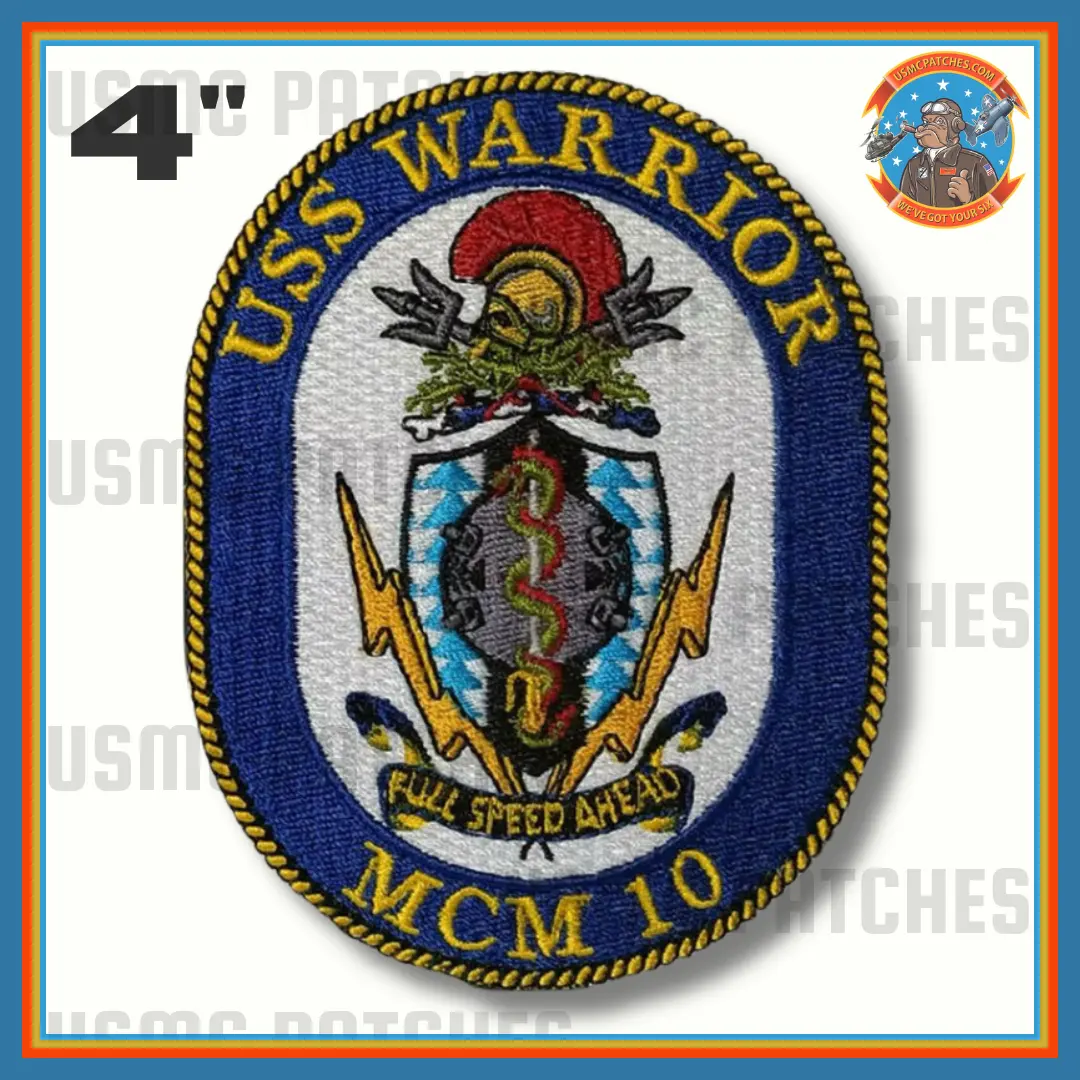 Officially Licensed Us Navy Uss Warrior Mcm-10 Patch 1