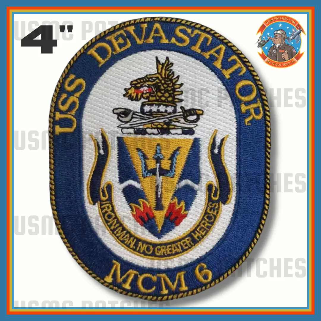 Officially Licensed Us Navy Uss Devastator Mcm-6 Patch 1