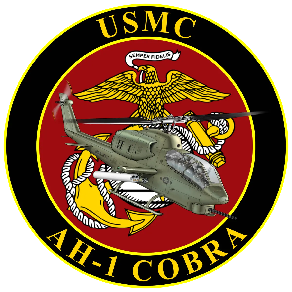 Officially Licensed Usmc Ah-1 Cobra Commemorative Sticker 1