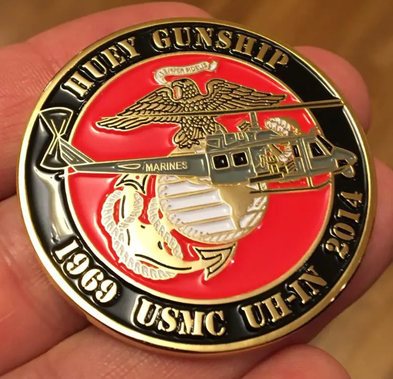 Officially Licensed Usmc Uh-1N Huey Gunship Commemorative Coin 1
