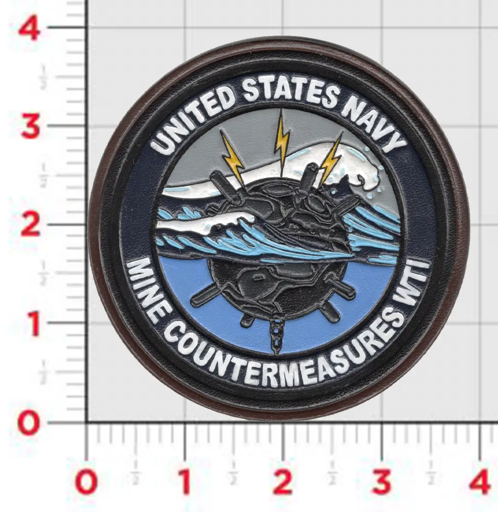 Officially Licensed Us Navy Mine Counter Measures Wti Leather Patch (M) 1