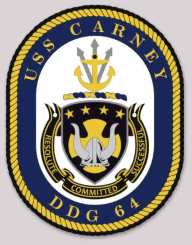 Officially Licensed Us Navy Uss Carney Ddg-64 Sticker 1