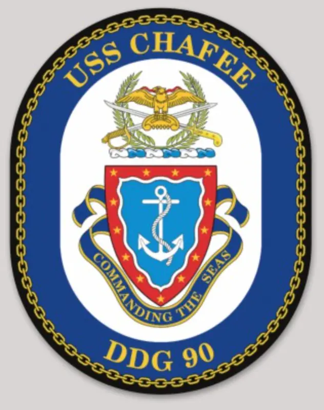 Officially Licensed Us Navy Ddg-90 Uss Chafee Sticker 1