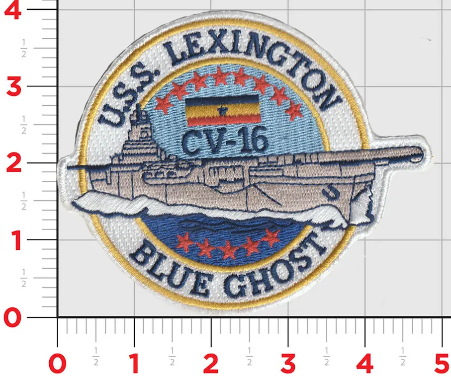 Officially Licensed Us Navy Uss Lexington Cv-16 Blue Ghost Patch 1