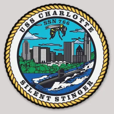 Officially Licensed Us Navy Uss Charlotte Ssn-766 Sticker 1