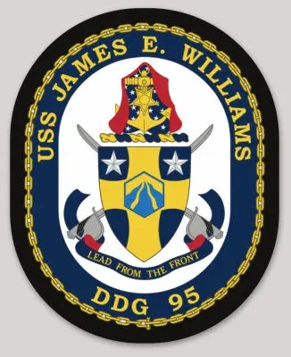 Officially Licensed Us Navy Uss James E Williams Ddg-95 Stickers 1