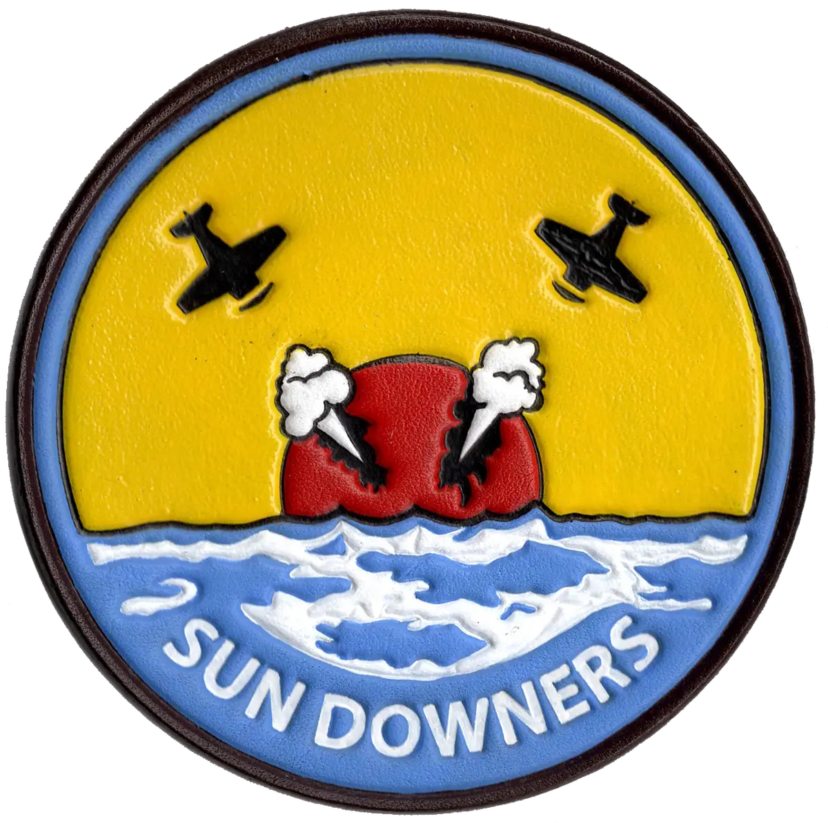 Officially Licensed Us Navy Vfc-111/Vf-111 Sundowners Hand Painted Leather Patch 1