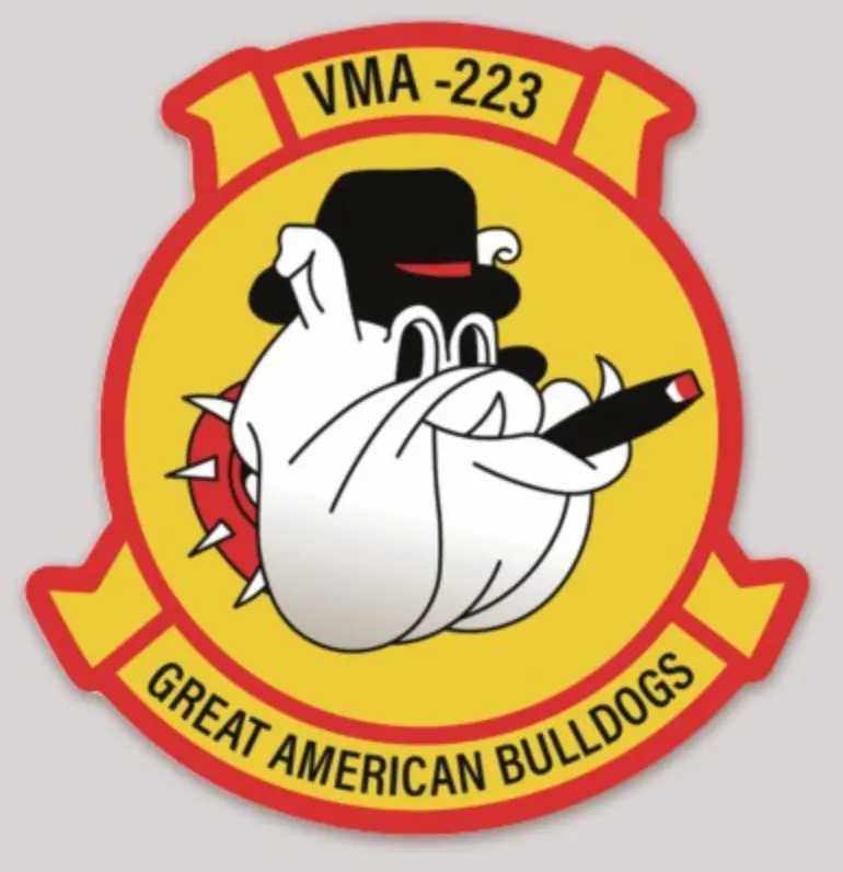 Officially Licensed Usmc Vma-223 Great American Bulldogs Sticker 1
