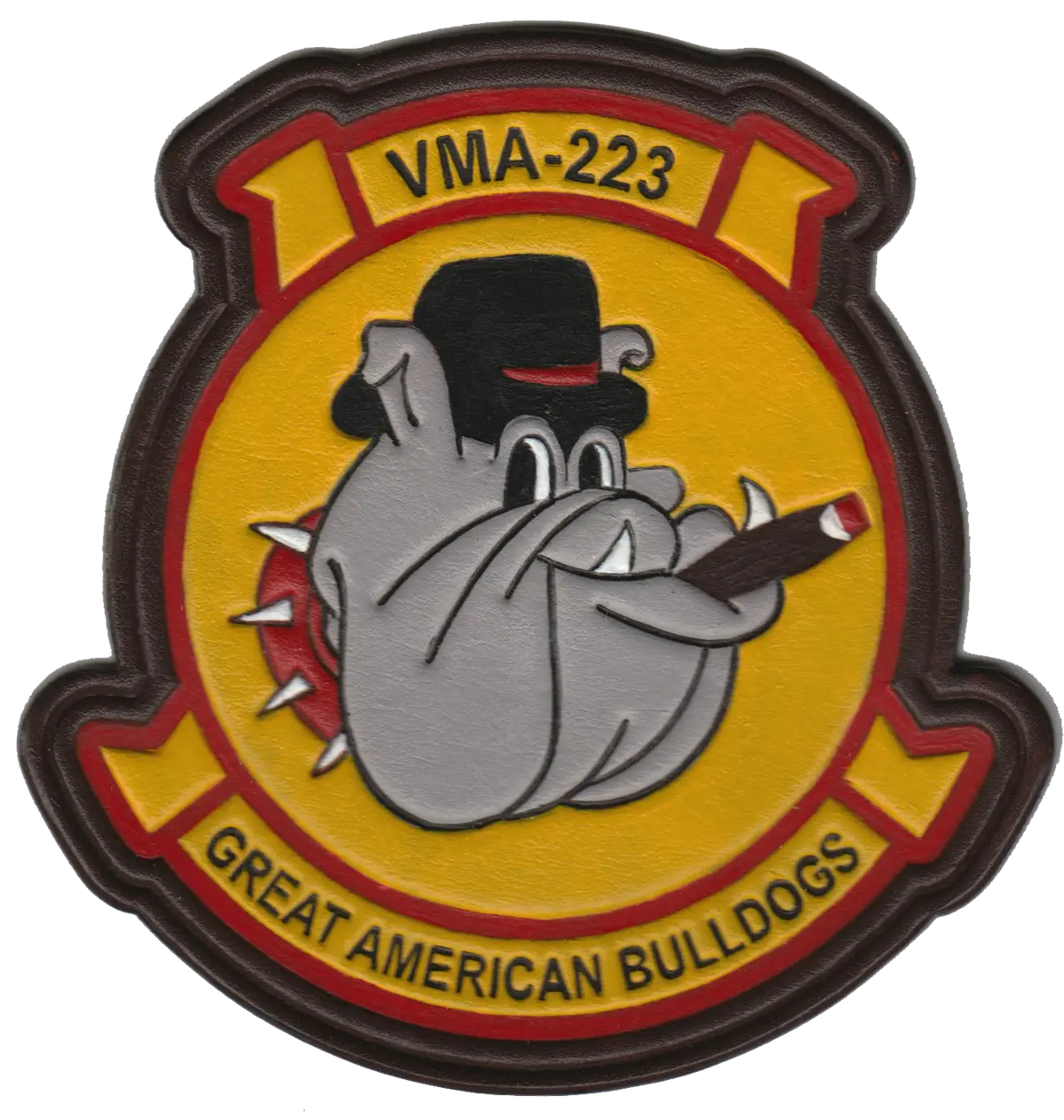 Officially Licensed Usmc Vma-223 Great American Bulldogs Leather Squadron Patches 1