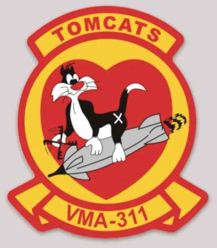 Officially Licensed Usmc Vma-311 Tomcats Sticker 1