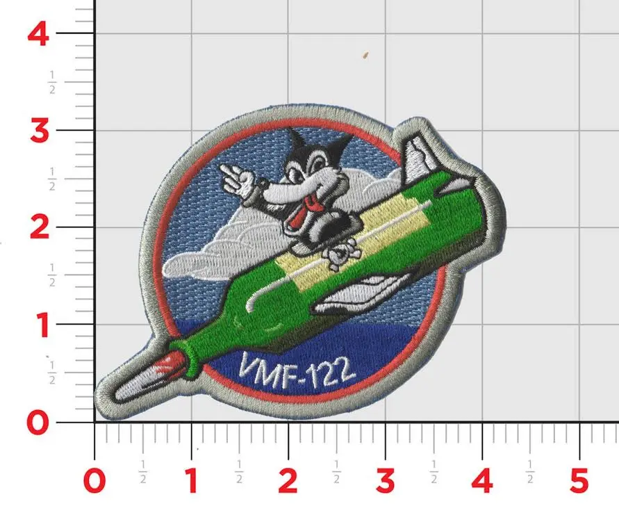 Officially Licensed Usmc Vmf-122 Candystripers Wwii Patch 1
