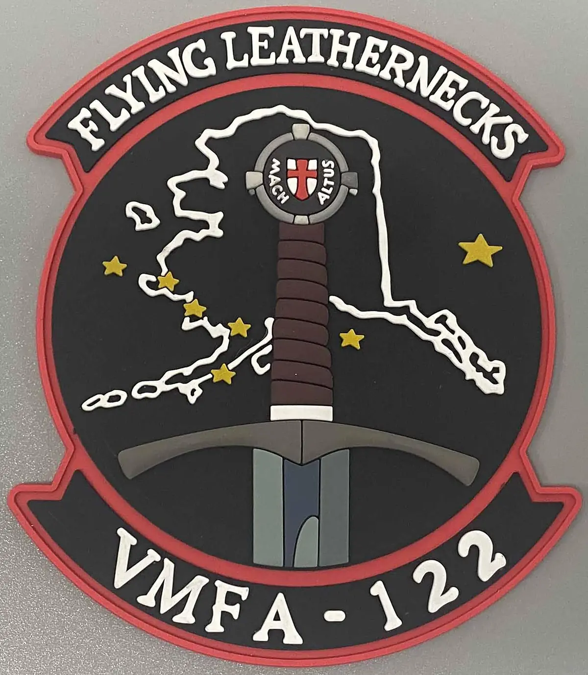 Vmfa-122 Flying Leathernecks Red Flag Pvc Patch 1