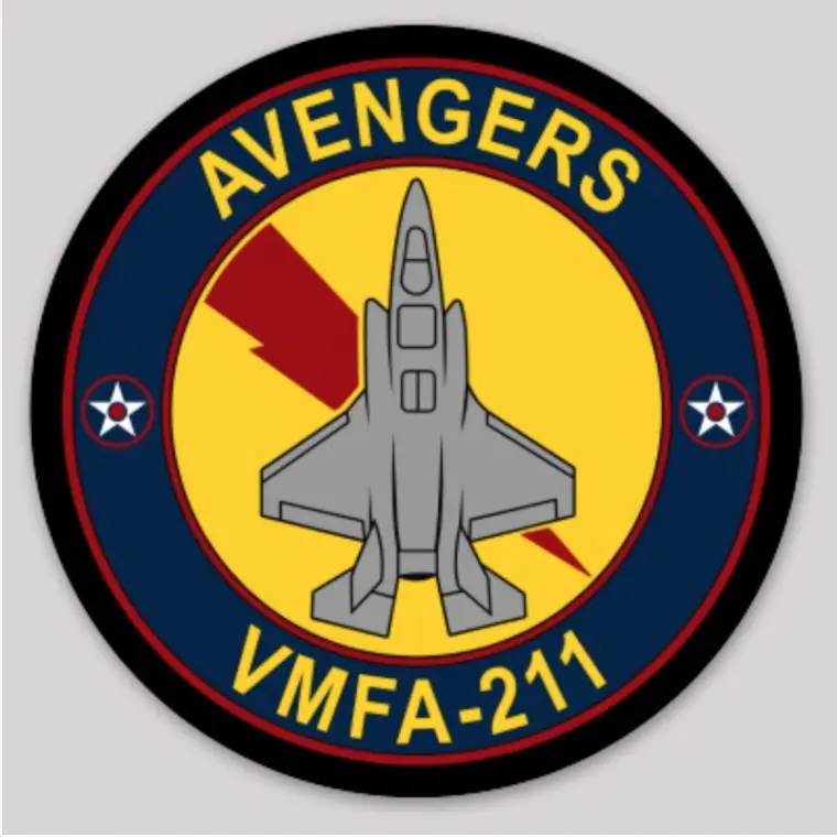 Officially Licensed Usmc Vmfa-211 Wake Island Avengers F-35 Sticker 1