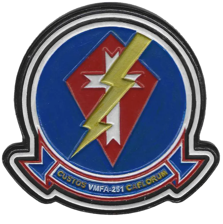 Officially Licensed Usmc Vmfa-251 Thunderbolts Leather Patches 2