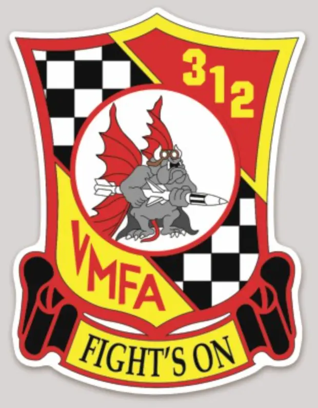 Officially Licensed Usmc Vmfa-312 Checkerboards Sticker 1