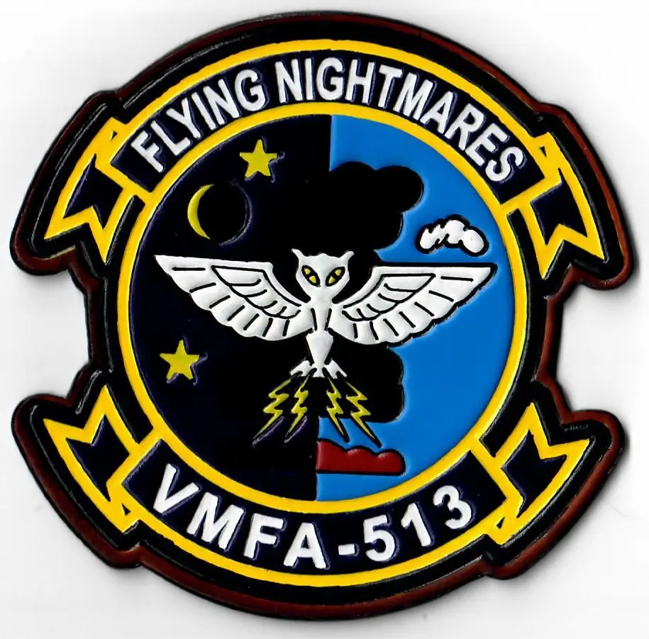 Officially Licensed Usmc Vmfa-513 Nightmares Leather Patch 2