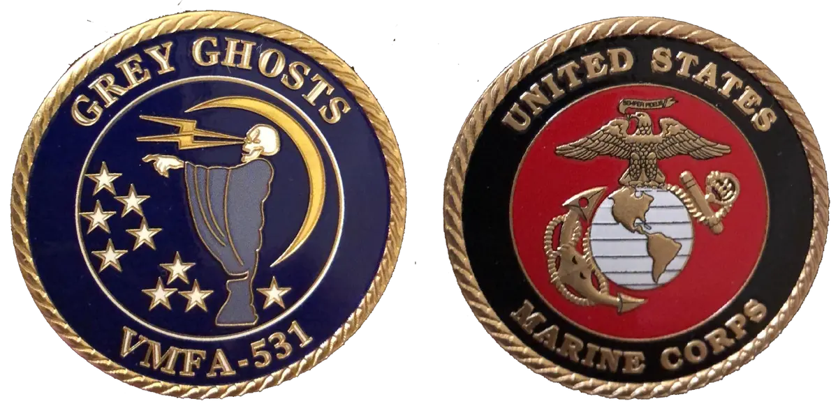 Officially Licensed Usmc Vmfa-531 Grey Ghosts Coin 1