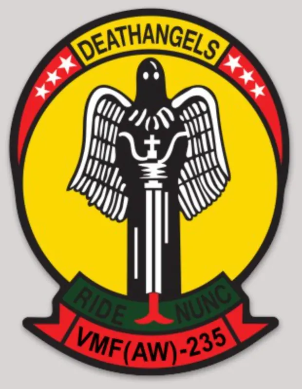 Officially Licensed Usmc Vmf(Aw)-235 Deathangels Sticker 1