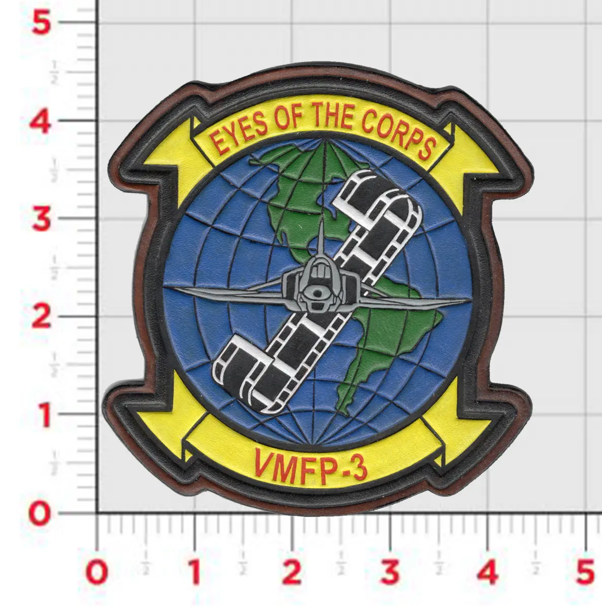 Officially Licensed Usmc Vmfp-3 Eyes Of The Corps Hand Painted Leather Patch 1
