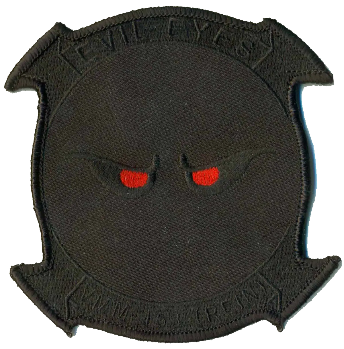Officially Licensed Usmc Vmm-163 Evil Eyes (Rein) Blackout Squadron Patch 1