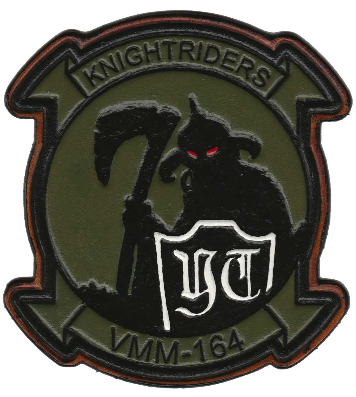 Officially Licensed Usmc Vmm-164 Knightriders Leather Patches 2
