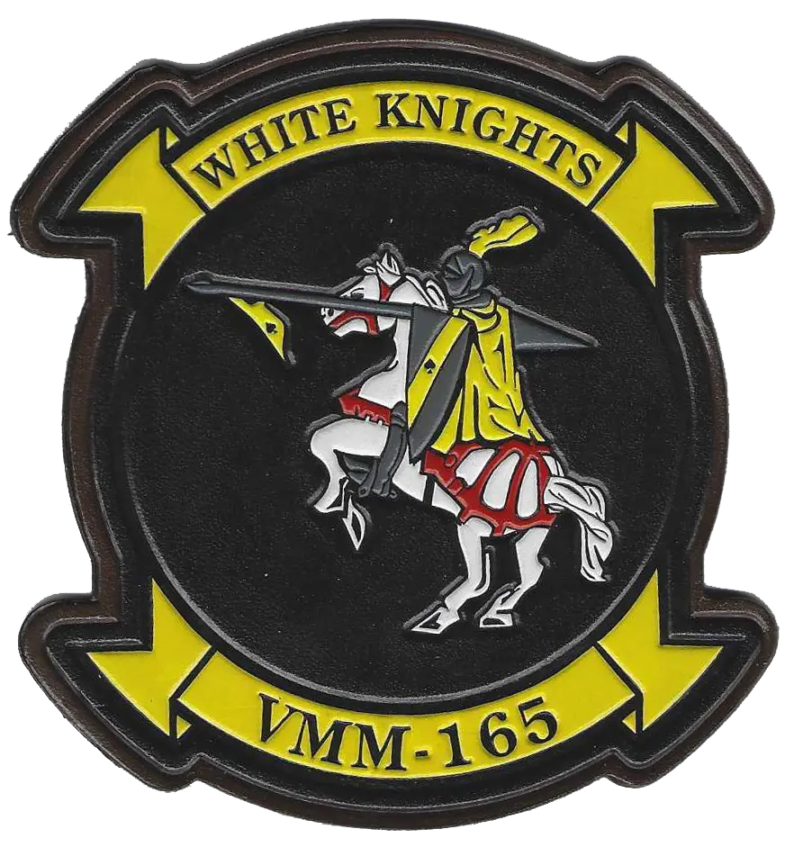 Officially Licensed Usmc Vmm-165 White Knights Leather Patch 2