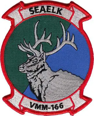 Officially Licensed Usmc Vmm-166 Seaelk Squadron Patch 1