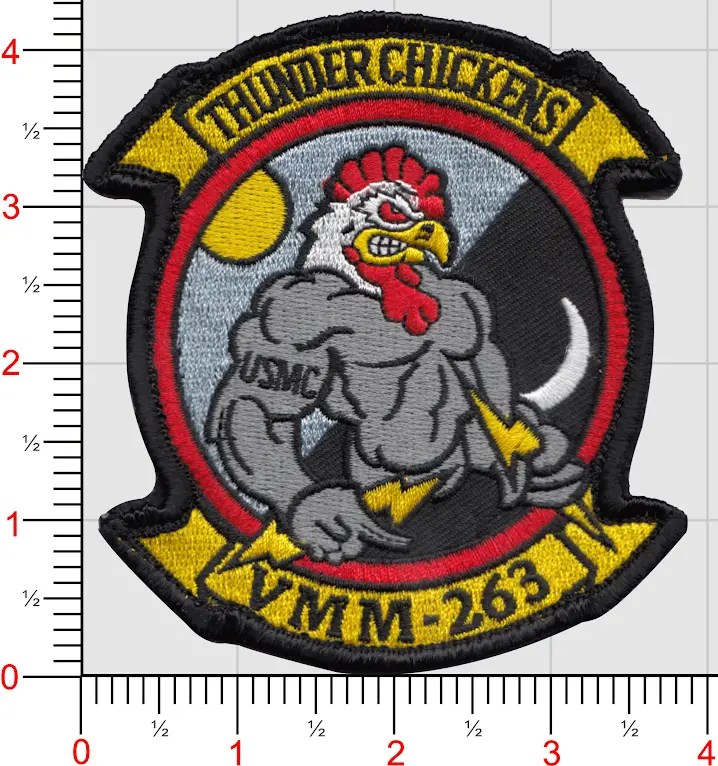 Officially Licensed Usmc Vmm-263 Buff Thunderchicken Patch 1